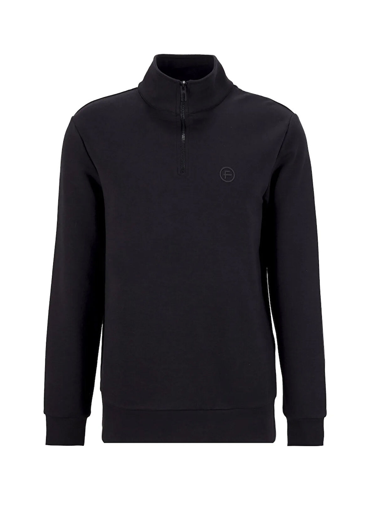 Fabrika Bato Yaka Düz Siyah Erkek Sweatshırt FC4WM-SWT 2233.