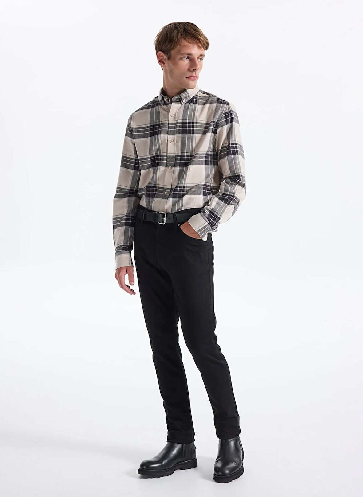 Fabrika Normal Bel Normal Paça Slim Fit Siyah Erkek Denim Pantolon F5WM-PNT 2850