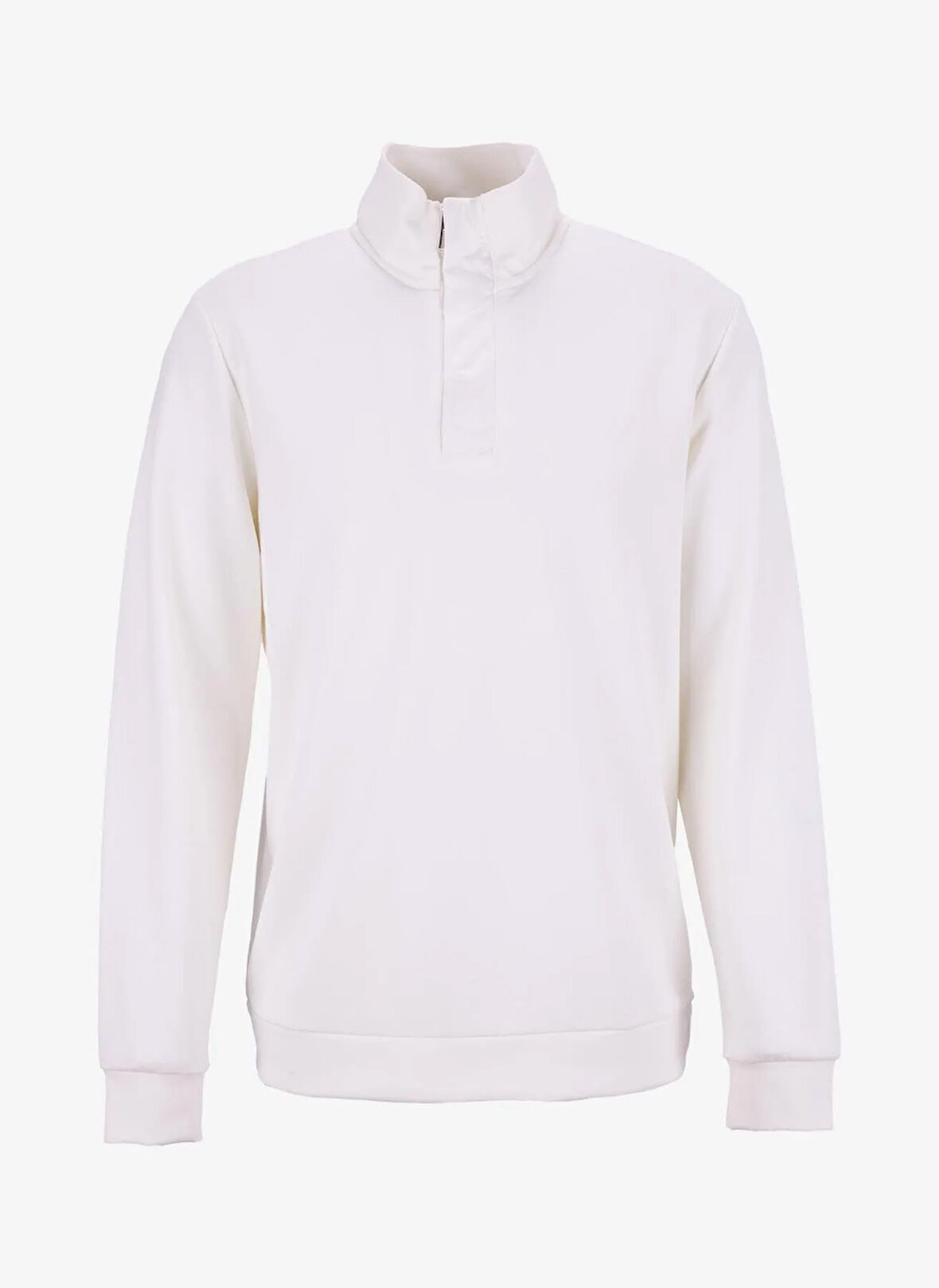 Fabrika Bato Yaka Düz Ekru Erkek Sweatshırt F5WM-SWT 2573