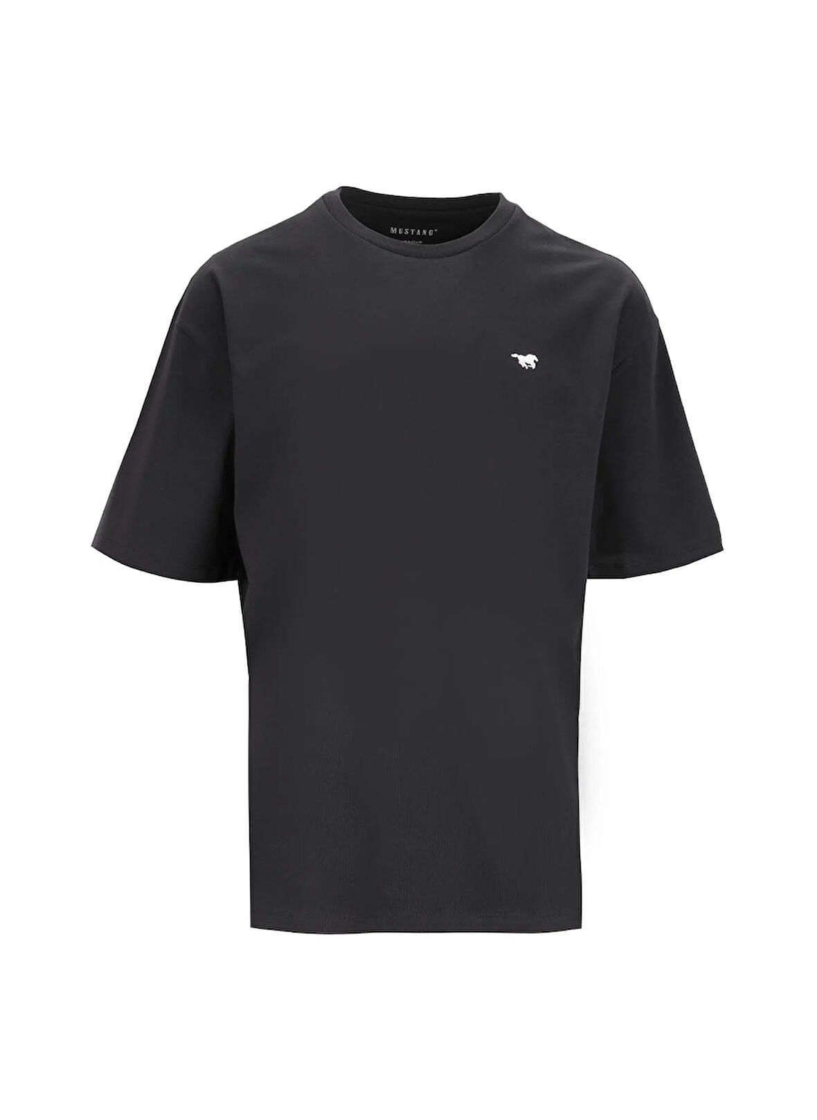 Mustang Bisiklet Yaka Baskılı Siyah Erkek T-Shirt M5WM-TST1583