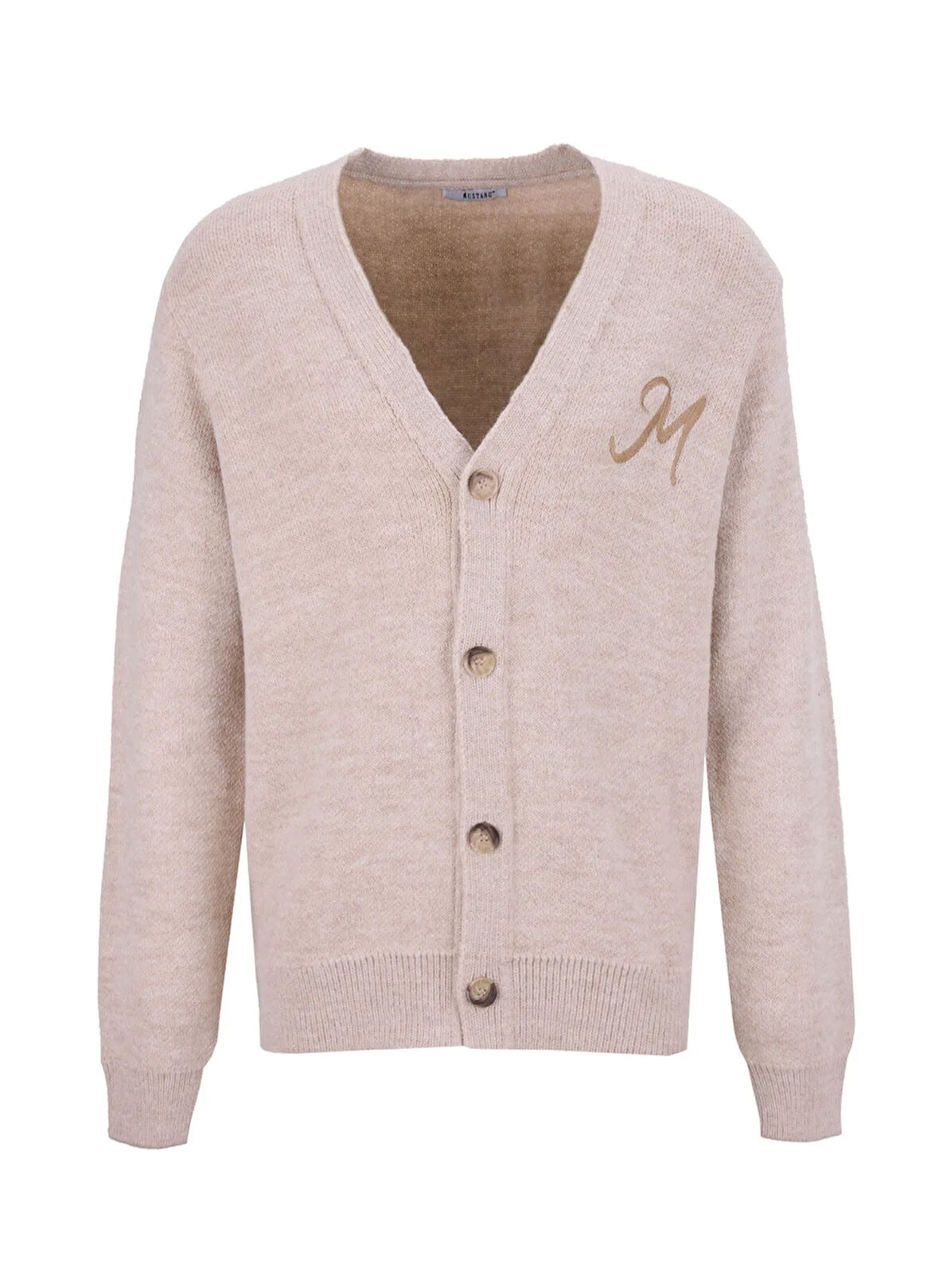 Mustang Düz Bej Erkek Hırka M5WM-HRK1569