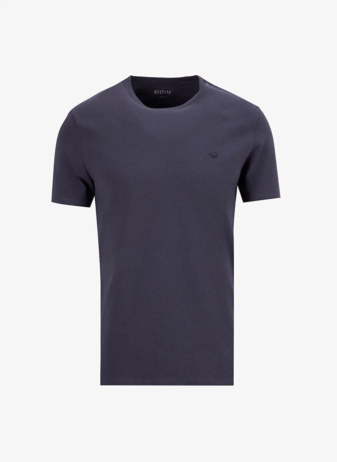 Mustang Bisiklet Yaka Düz Antrasit Erkek T-Shirt M4WM-TST-1987