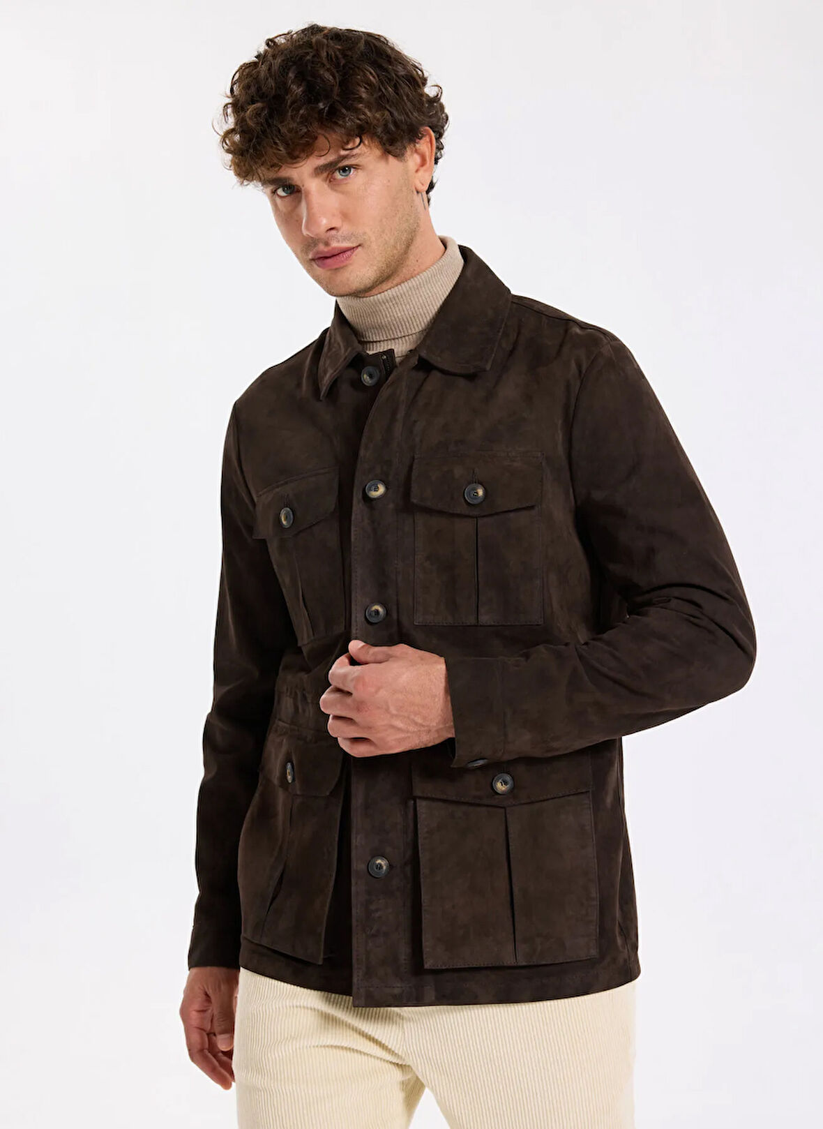 Fabrika Kahve Erkek Deri Mont F5WM-MNT 2575