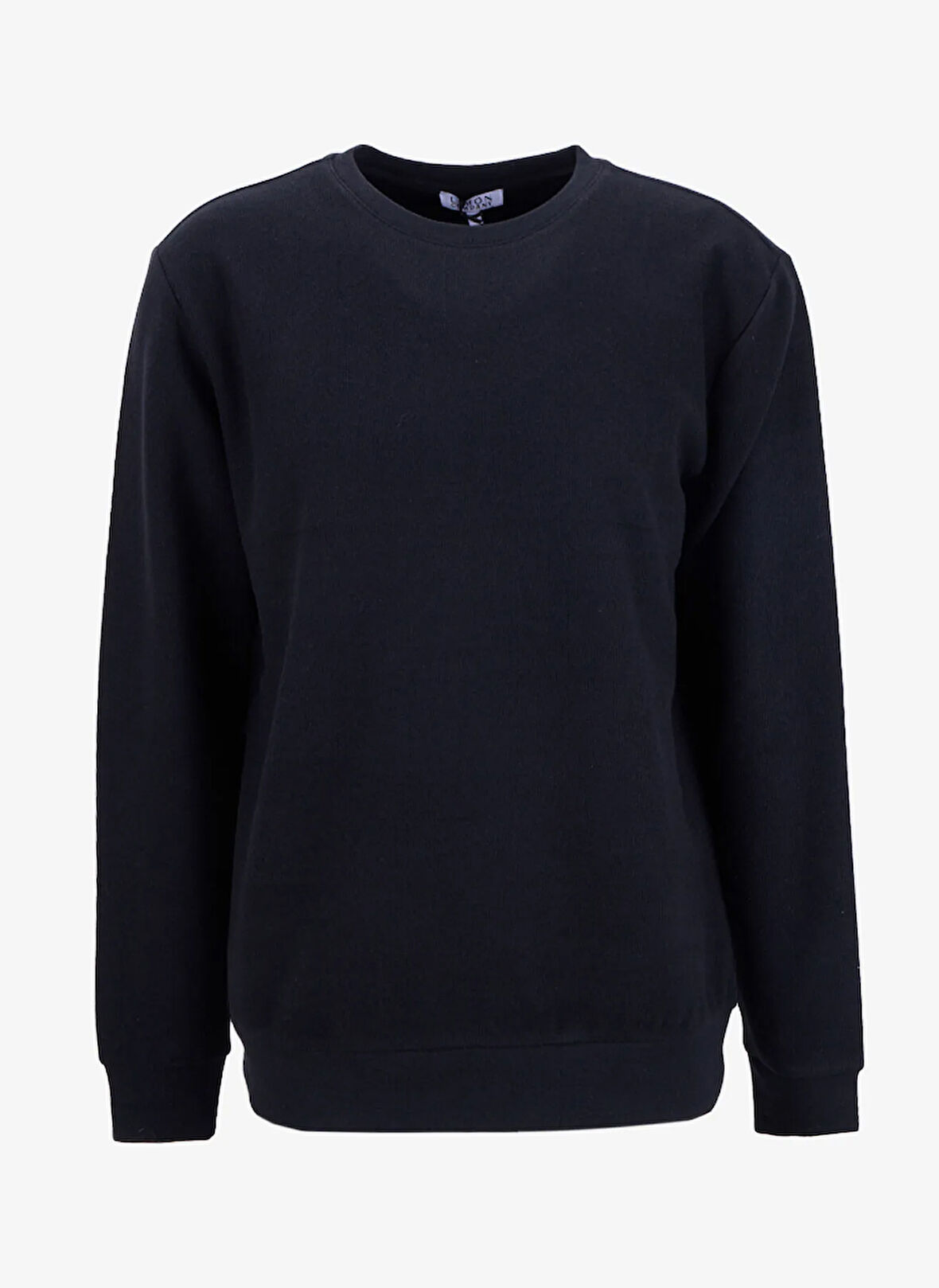 Limon Bisiklet Yaka Düz Örgü Desenli Siyah Erkek Sweatshırt MML5WM-SWT9518