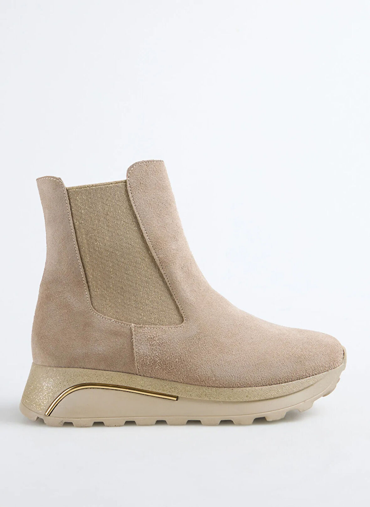 Cotton Bar Deri Bej Kadın Bot D-ANABEN