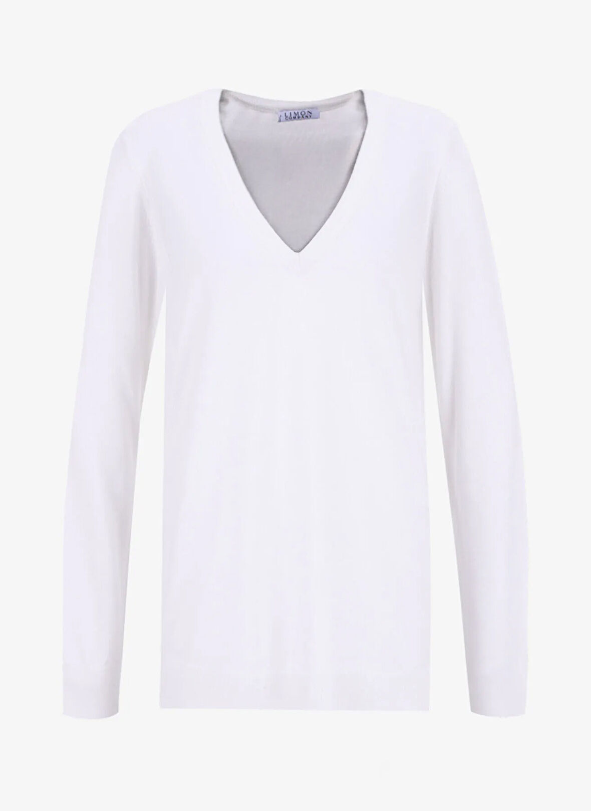 Limon V Yaka Slim Fit Düz Ekru Kazak Kadın ML5WL-KZK9009