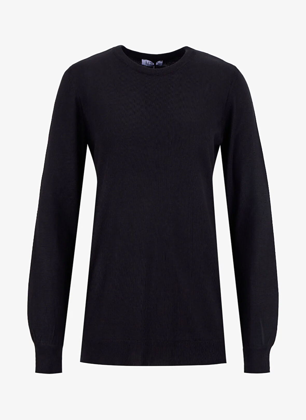 Limon Bisiklet Yaka Slim Fit Düz Siyah Kazak Kadın ML5WL-KZK-9002