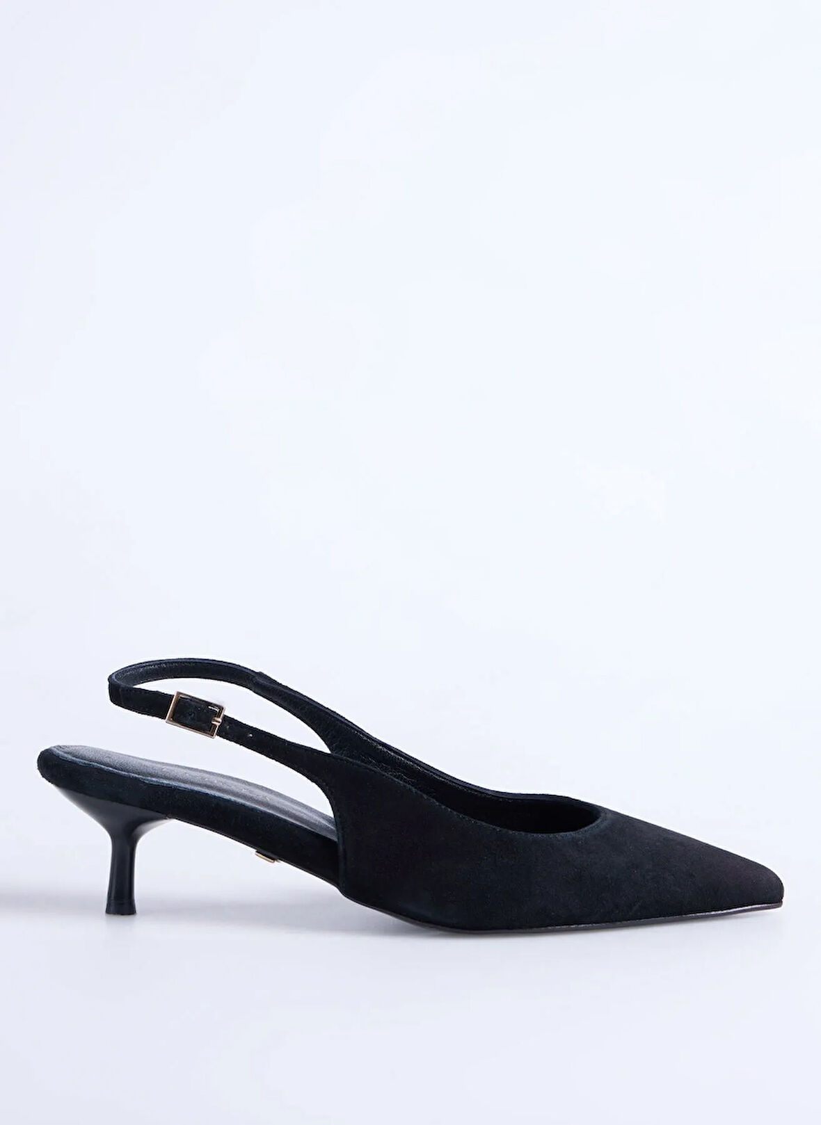 Fabrika Deri Siyah Kadın Topuklu Ayakkabı D-KITTEN-ILSA