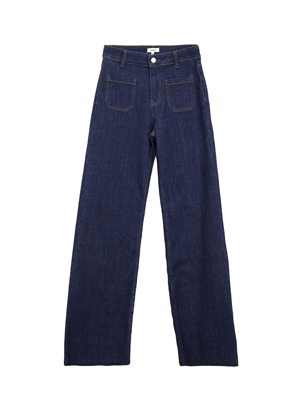 Jeep Yüksek Bel Düz Paça Bol Kesim Koyu İndigo Kadın Denim Pantolon J5WL-PNT7119