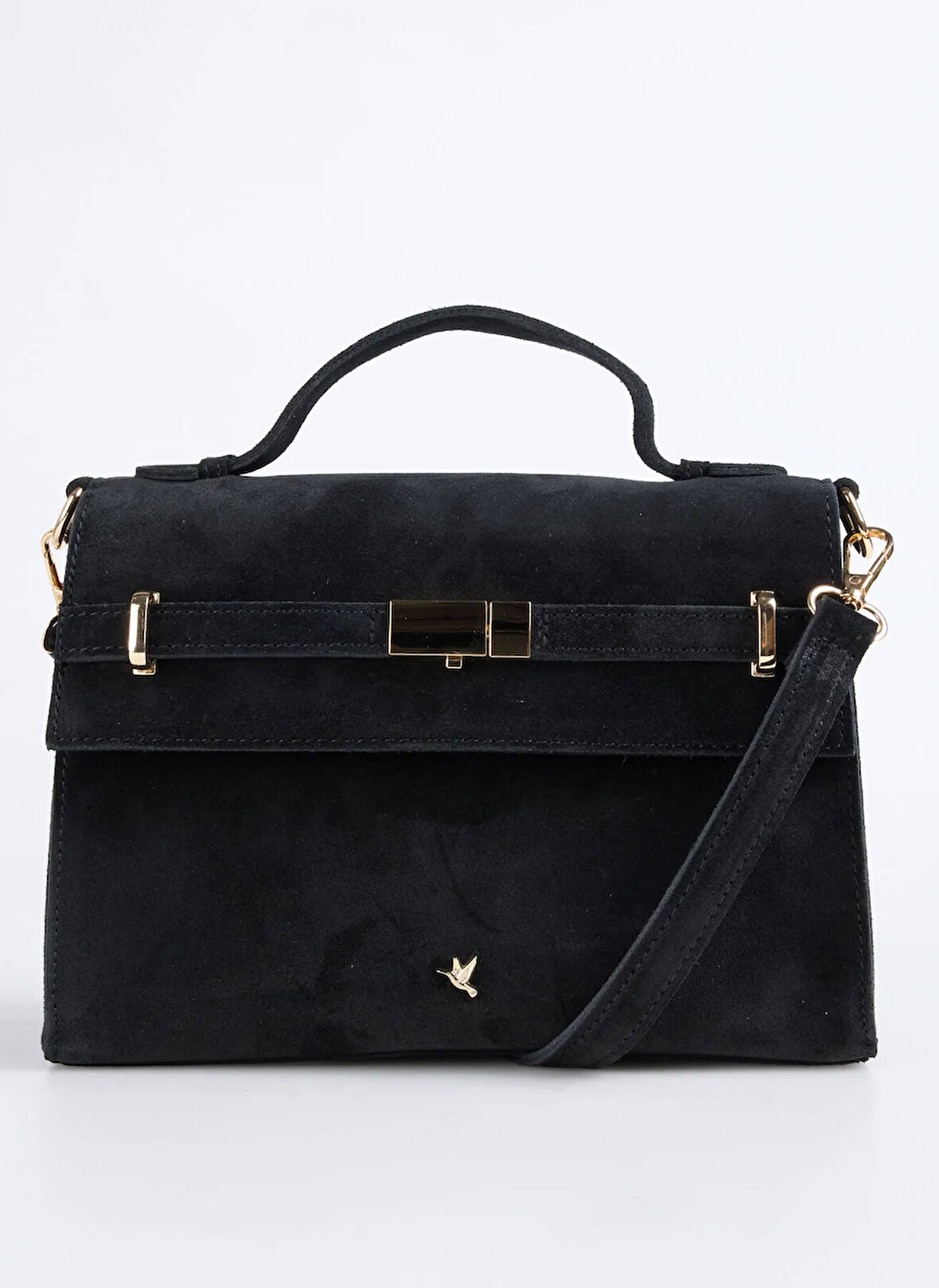 Fabrika Deri Siyah Kadın Omuz Çantası AVY-ANTONIA