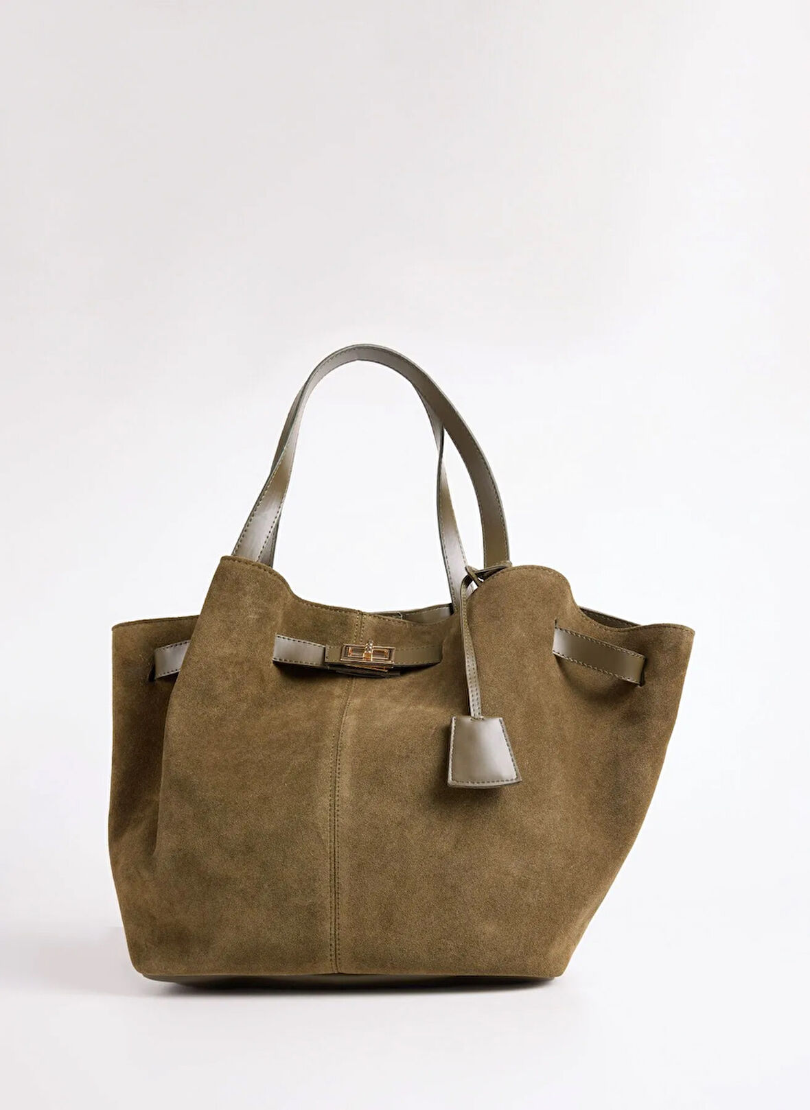 Fabrika Süet Haki Kadın Tote Çanta HERA-ELDON