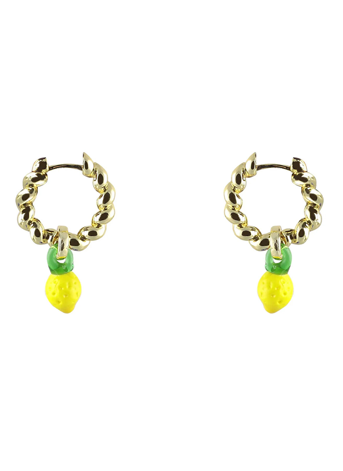 Ponponiere Sarı - Altın Küpe Lola Lemon Earrings