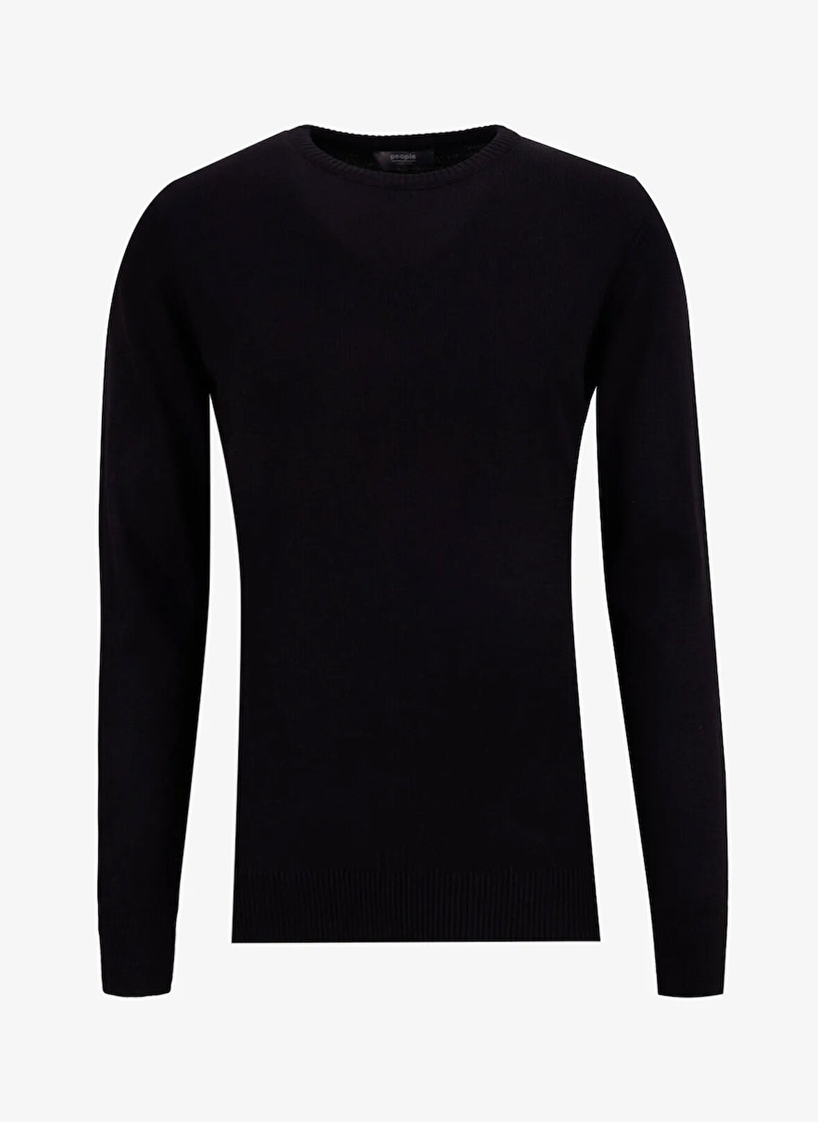 People By Fabrika Polo Yaka Relaxed Düz Siyah Erkek Kazak PBF5WM-KZK 5049