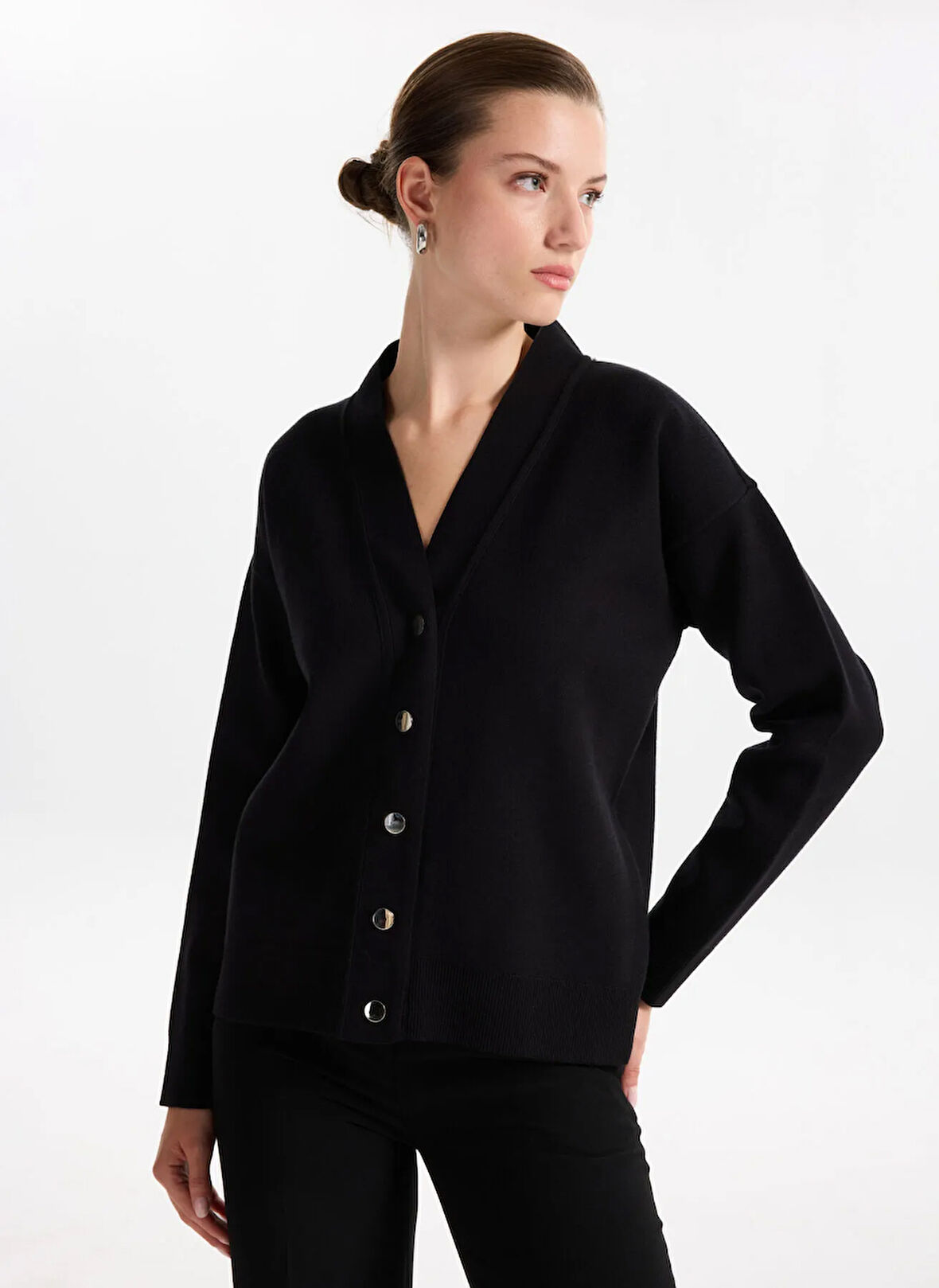 Fabrika Siyah Kadın Hırka F5WL-HRK0311