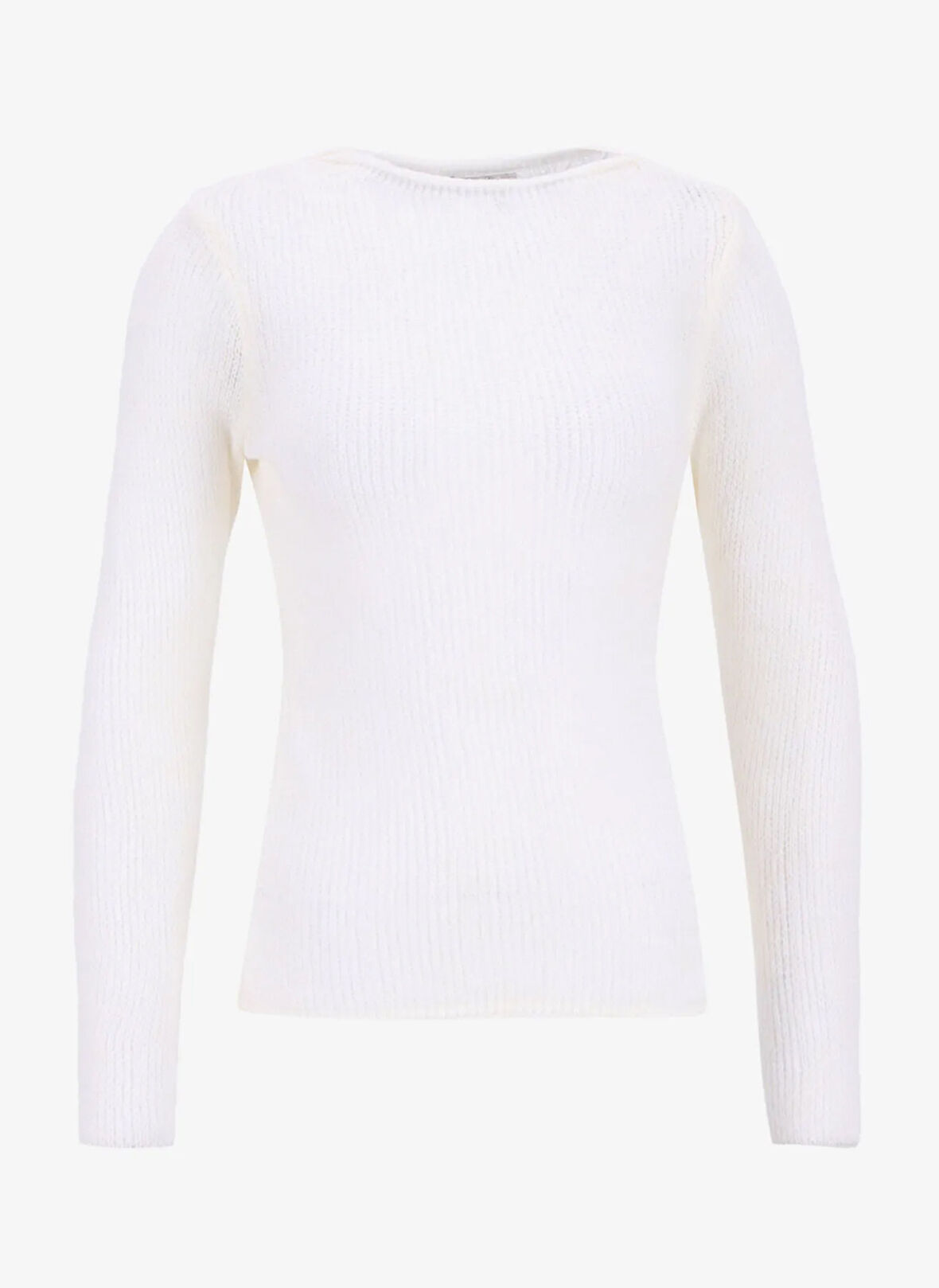 People By Fabrika Kayık Yaka Slim Fit Düz Ekru Kazak Kadın PBF5WL-KZK5100