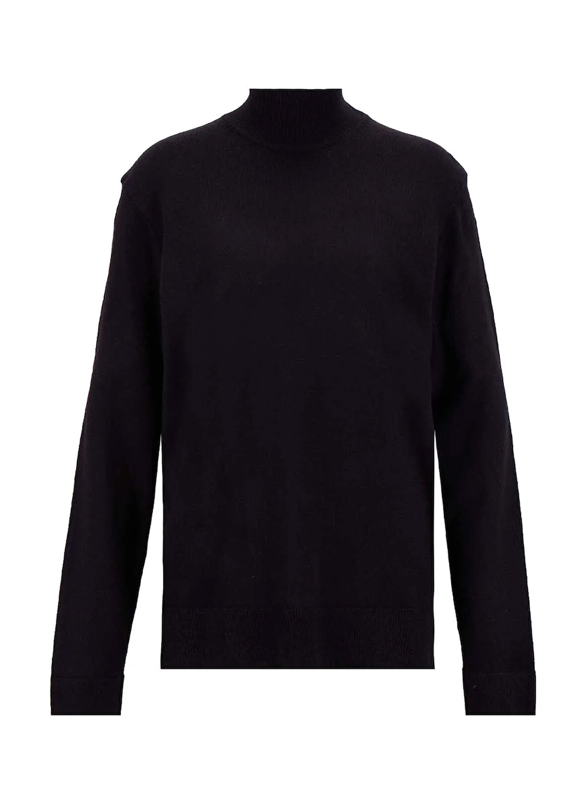 Limon Yarım balıkçı Yaka Basic Düz Siyah Erkek Kazak MML5WM-KZK9527