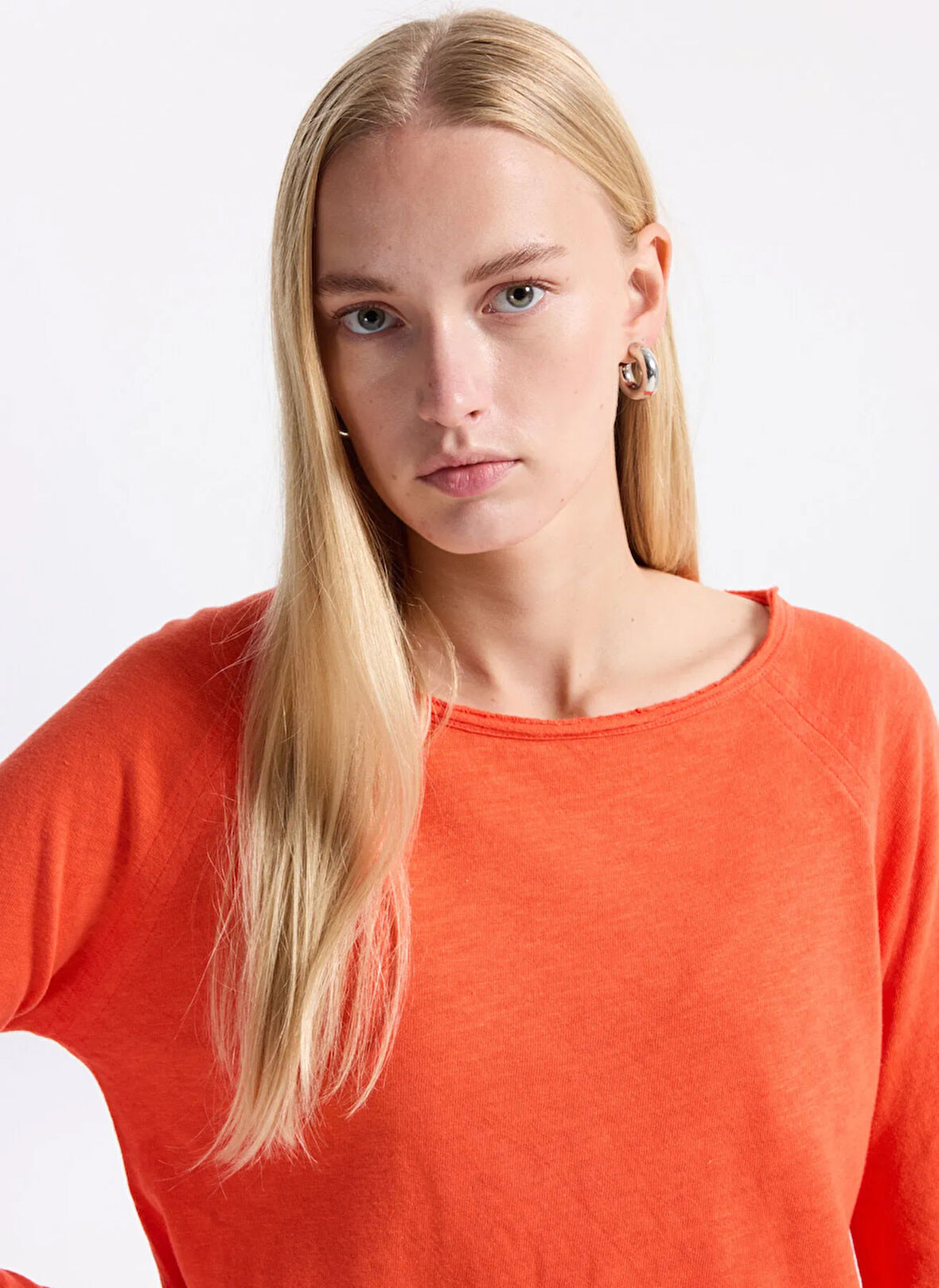 American Vintage Yuvarlak Yaka Turuncu Kadın T-Shirt SON31GH25NAVBV