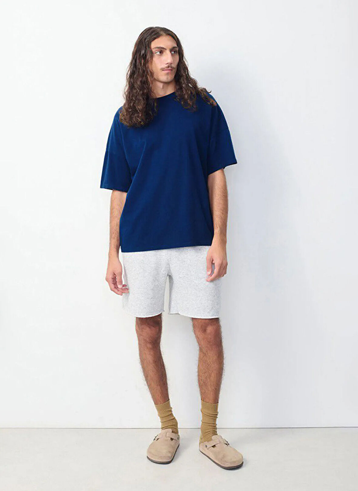 American Vintage Bisiklet Yaka Antrasit Erkek T-Shirt MFIZ02AH25SEPVIN