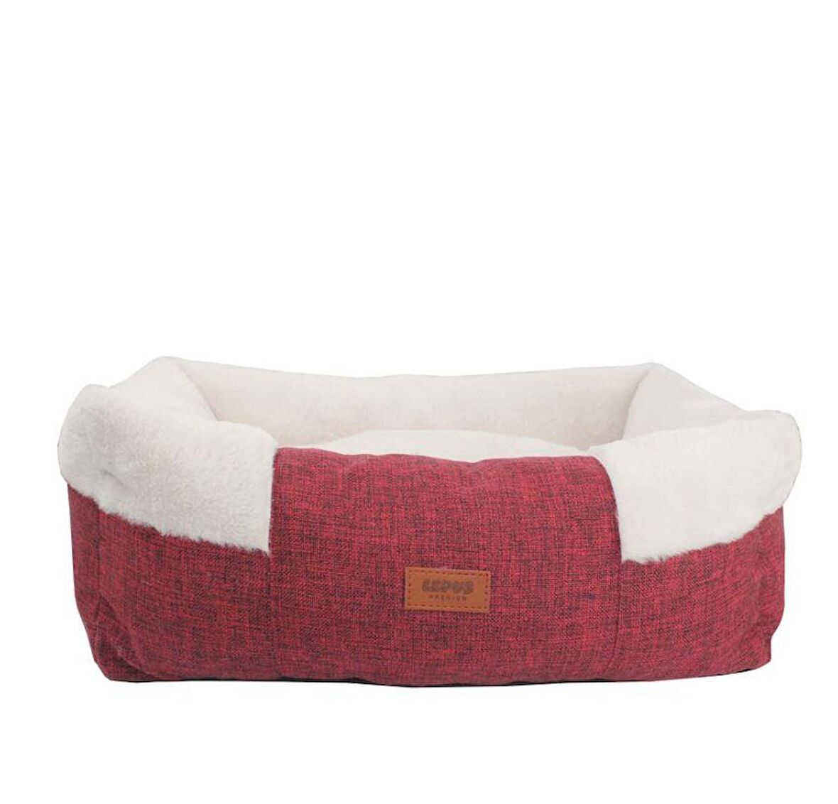 Lepus Luxe Comfort XL Peluş Fermuarlı - Kaydırmaz Taban Bordo Büyük Irk Köpek Yatağı