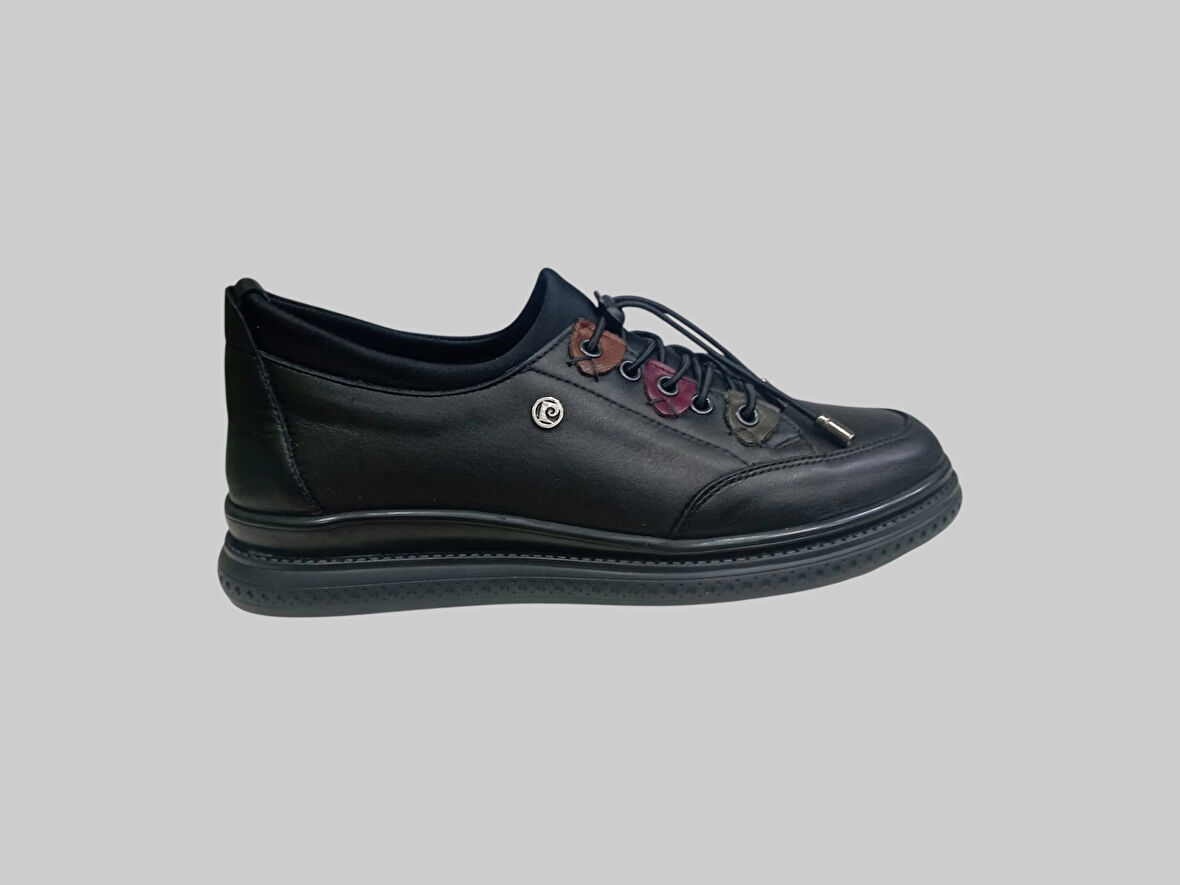 PİERRE CARDİN PC-55352 KADIN HAKİKİ DERİ GÜNLÜK COMFORT AYAKKABI SİYAH