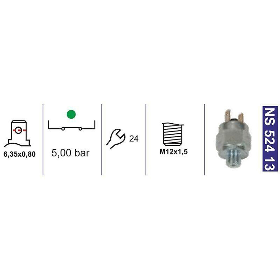 Hava Basınç Müşiri 5,0 Bar M12X1,5 N.Kapalı Isuzu/Aıos-Man-Mercedes-Scanıa-Volvo-Daf-Renault 297807 - NS52413