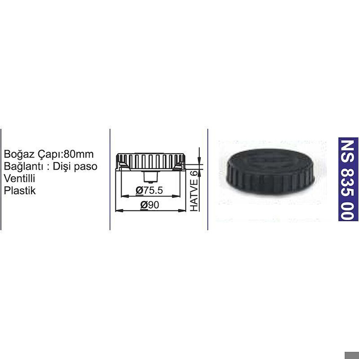Depo Kapağı Ventilli-Kilitsiz New Holland Td Serisi/L 95-Cnh-Same-Lamborghını-Magırus Deutz Traktör - NS83500