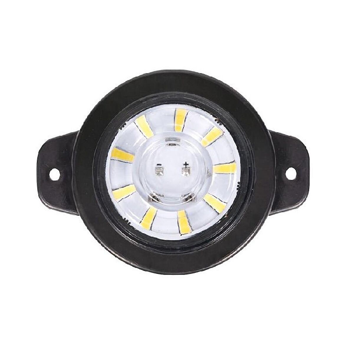 Yuvarlak İşaret Lamba Lensli Cam 9 Led'Li 12V-24V Beyaz - FR0161-W