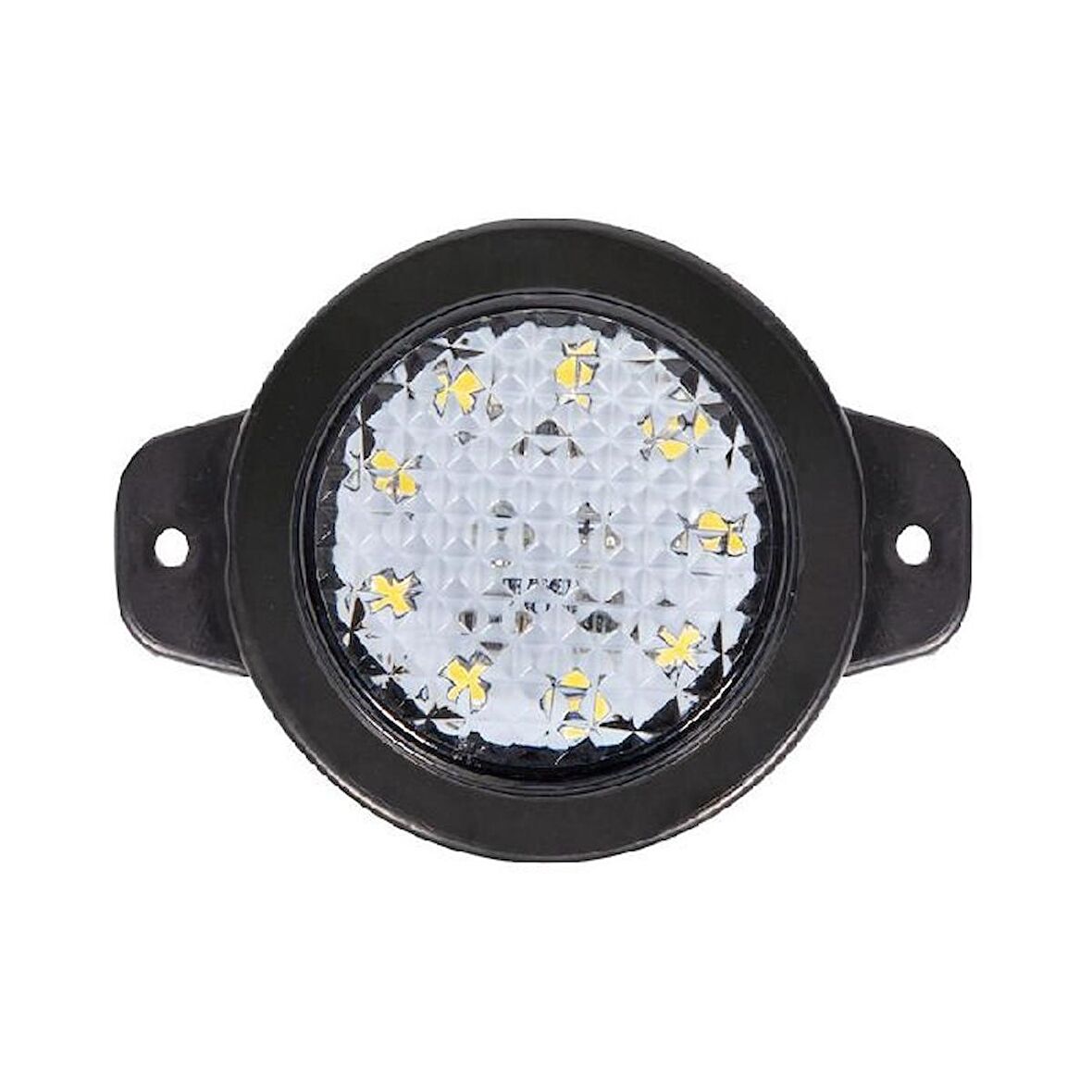 Yuvarlak İşaret Lamba Petekli Cam 9 Led'Li 12V-24V Beyaz - FR0162-W