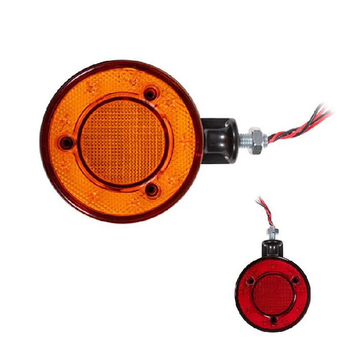 Ayna Altı Küpe İçi Dolu 30 Led'Li 120Mm 12V-24V Sarı - Kırmızı - FR0331-YR