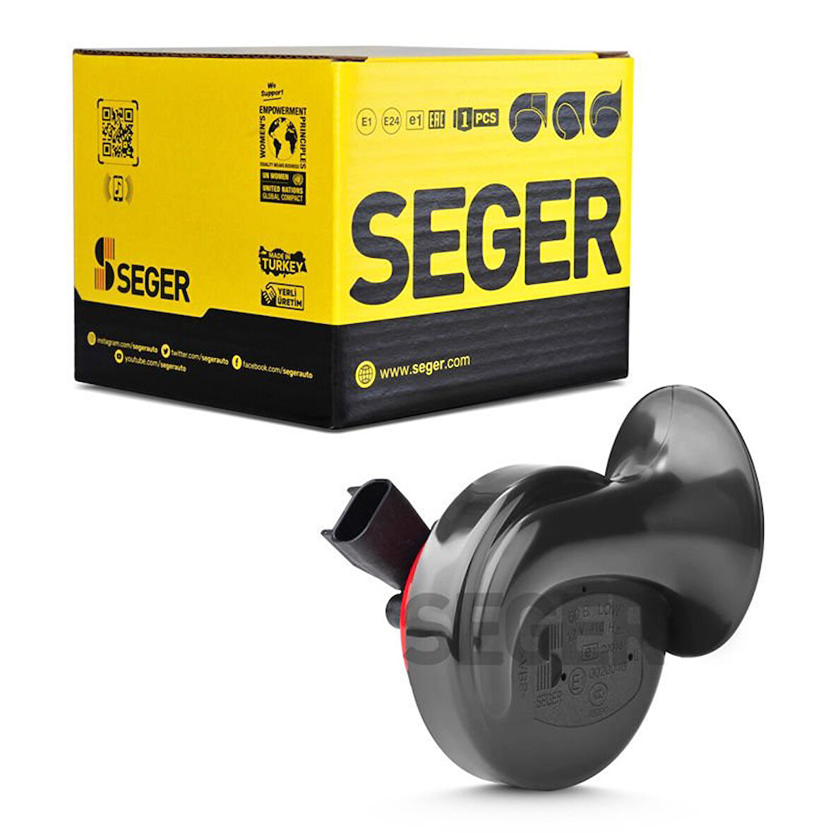 SEGER-60B Salyangoz Korna 12V (Dadat), Kalın Ses, Delphi 1530 Soket (Opel, Chevrolet)