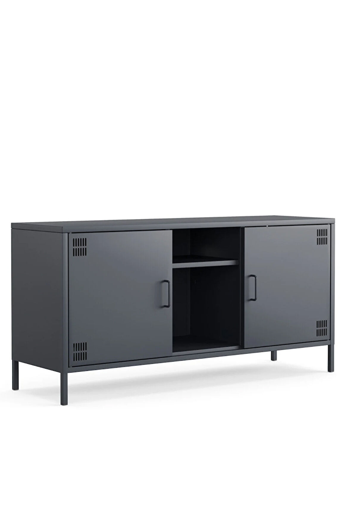 Pera Tv Ünitesi, Tv Dolabı,2 Kapaklı, Açık Raflı 130,50 x 40 x 64,50 cm