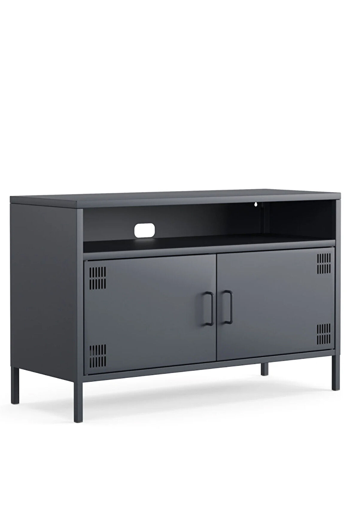 Pera Tv Ünitesi, Tv Dolabı,2 Kapaklı, Açık Raflı 100,50 x 40 x 64,50 cm