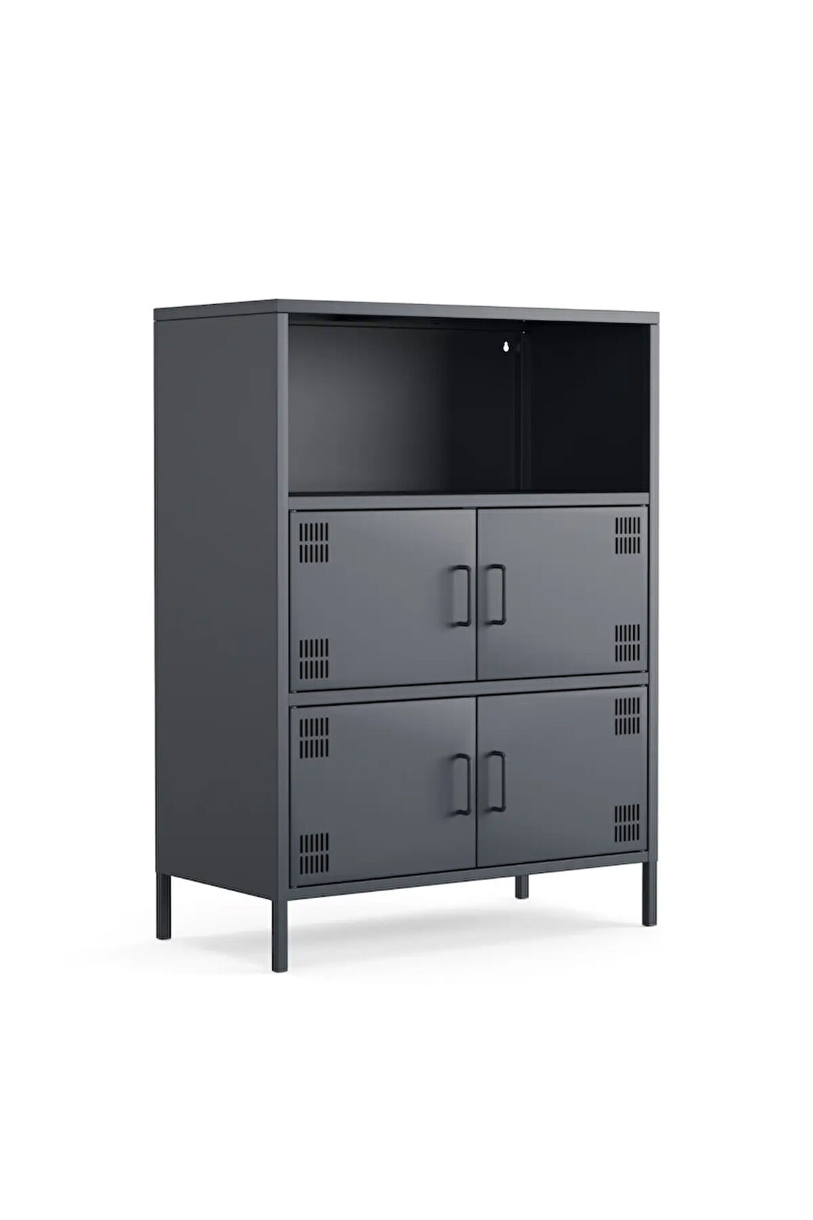 Pera Metal Çok Gözlü Dolap, 4 Kapaklı, Açık Raflı 80,50 x 40 x 109,50 cm