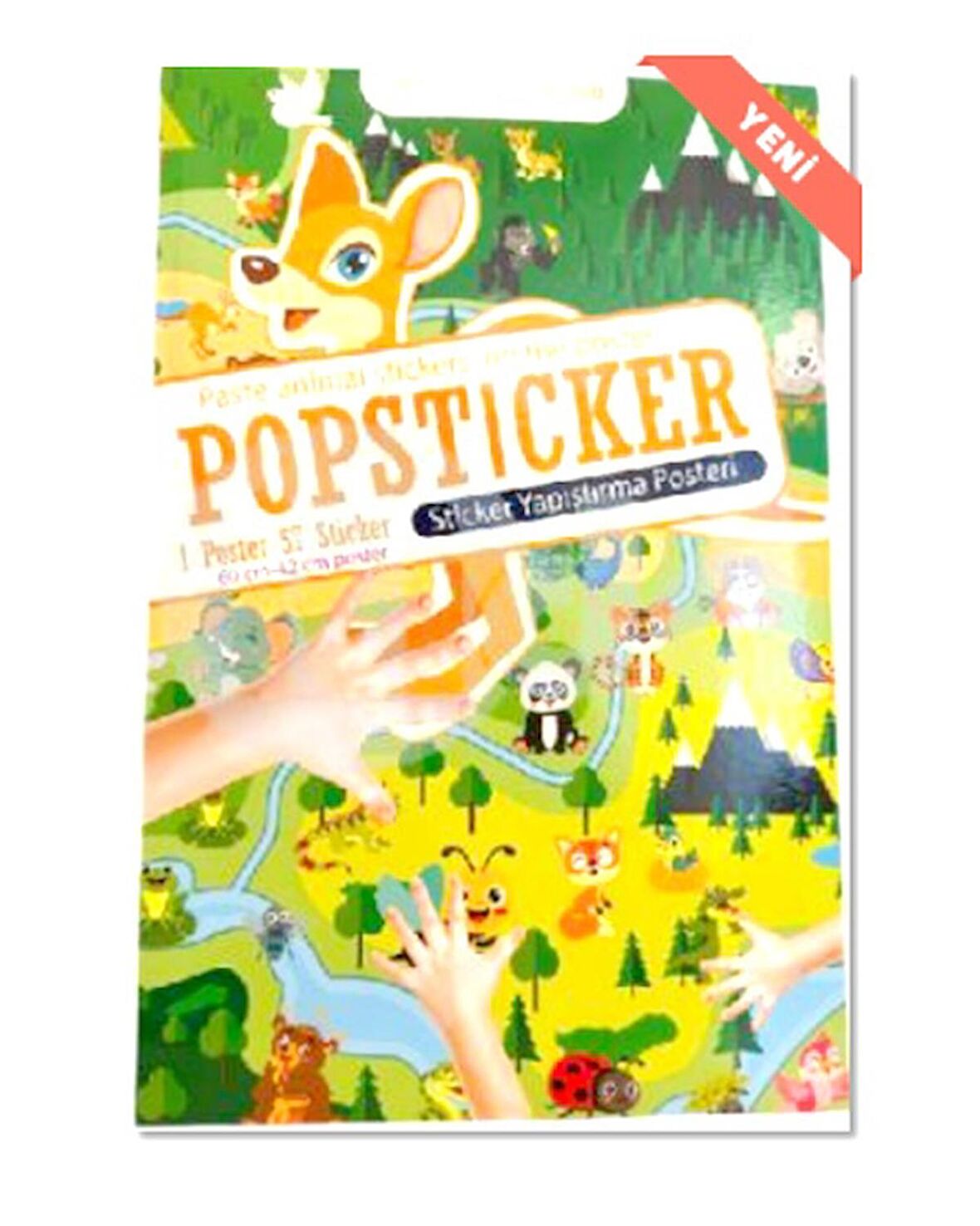 Lama Orman Hayvanları Popsticker Yapıştırma Posteri 22x30 1 poster 50 sticker