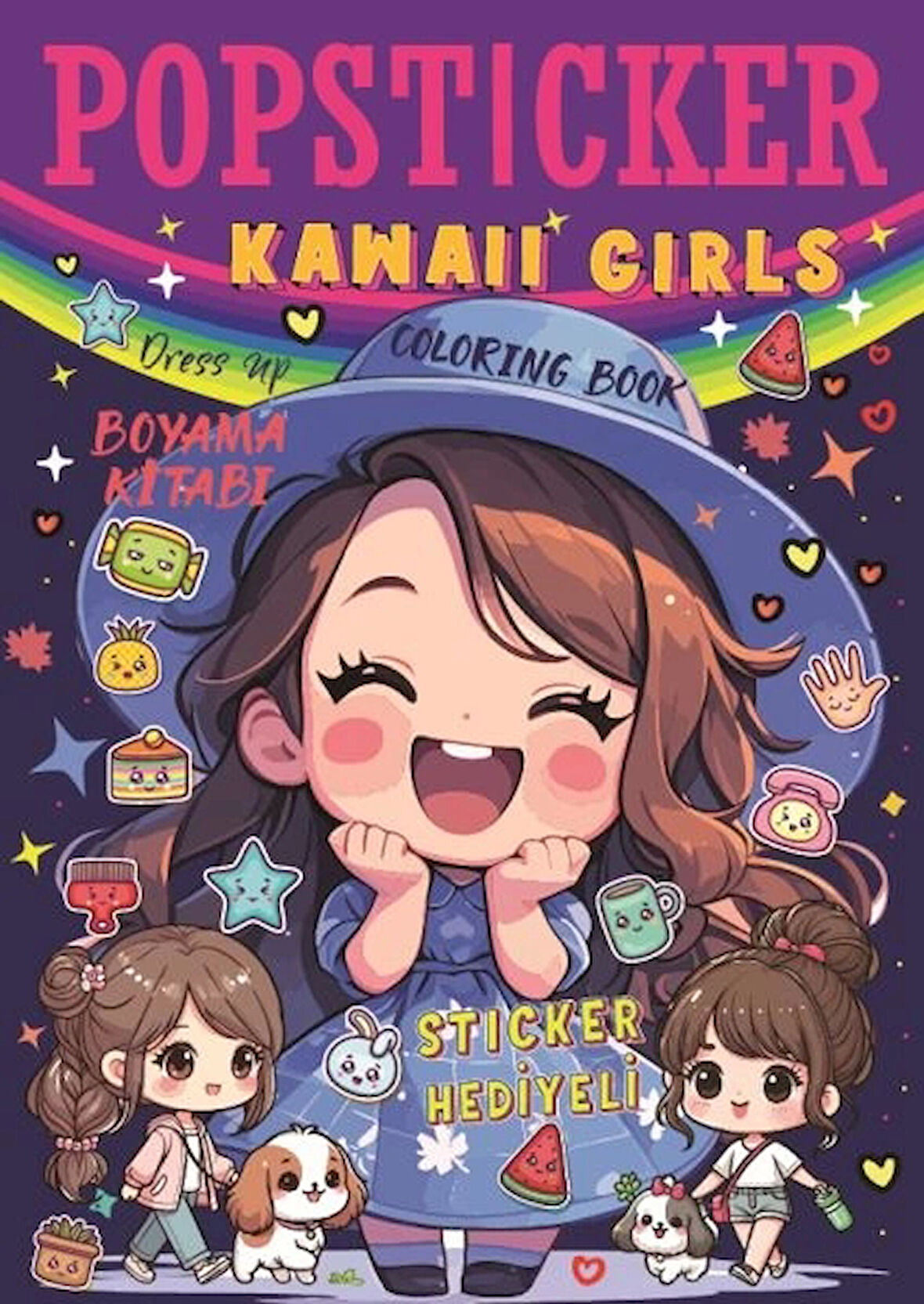 Kawaii Girls Boyama Kitabı Popsticker