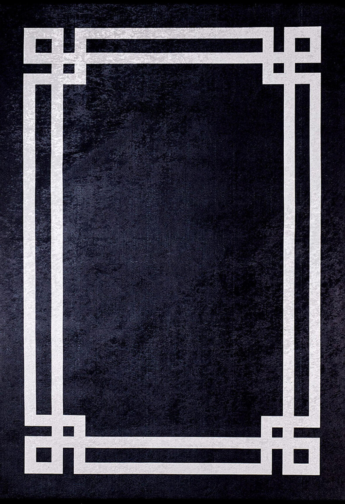  Kamisin Siyah Çerçeveli Dijital Baskı Halı