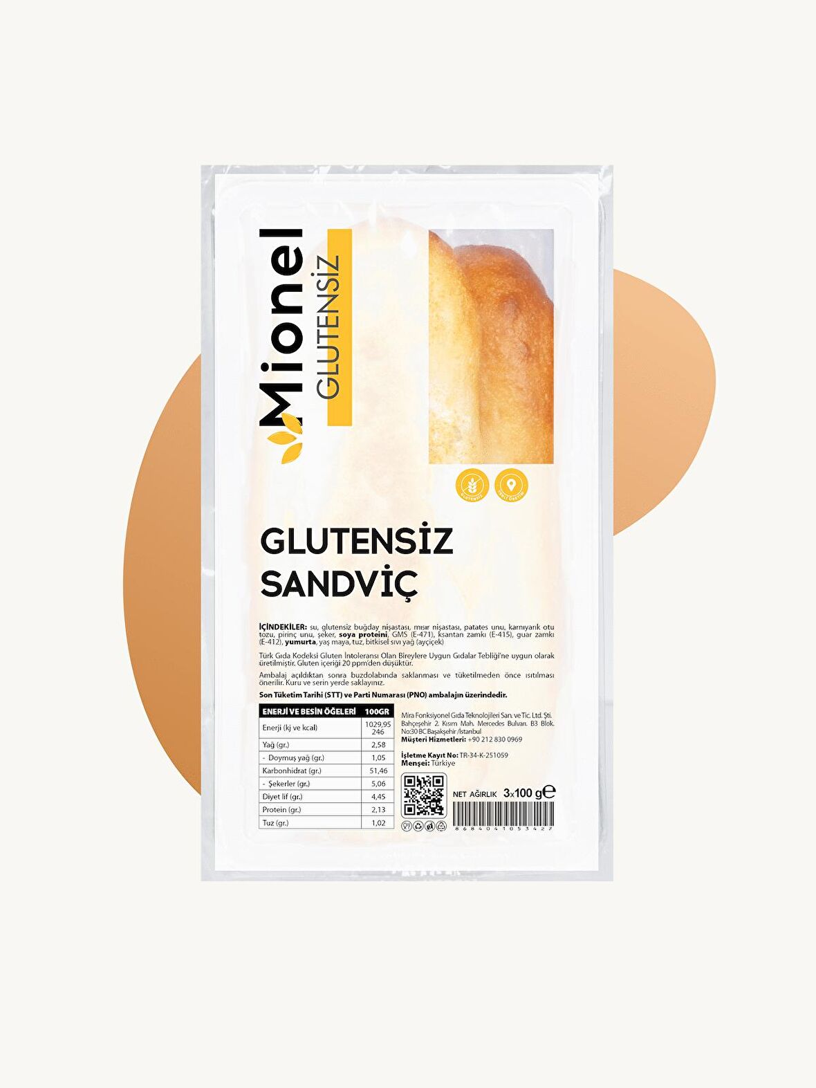 Glutensiz Sandviç 3*100gr