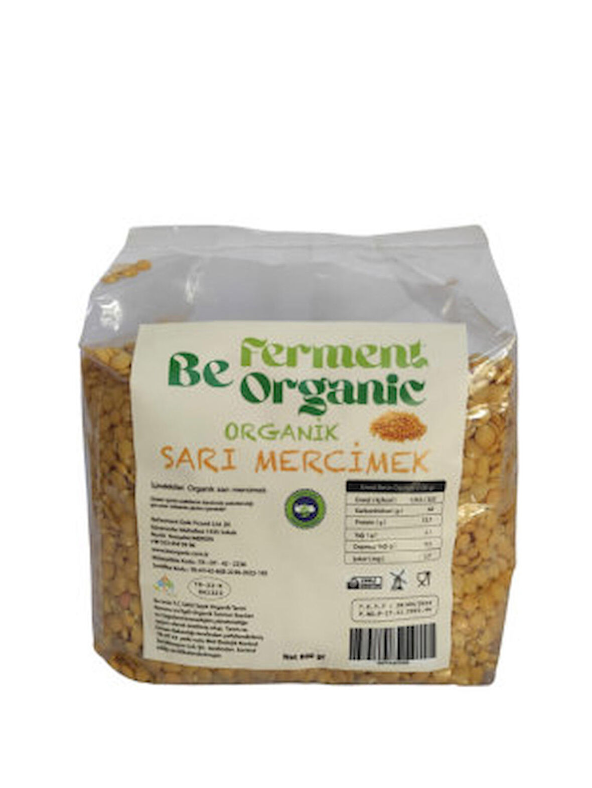 Beferment Organic Sarı Mercimek 800 g