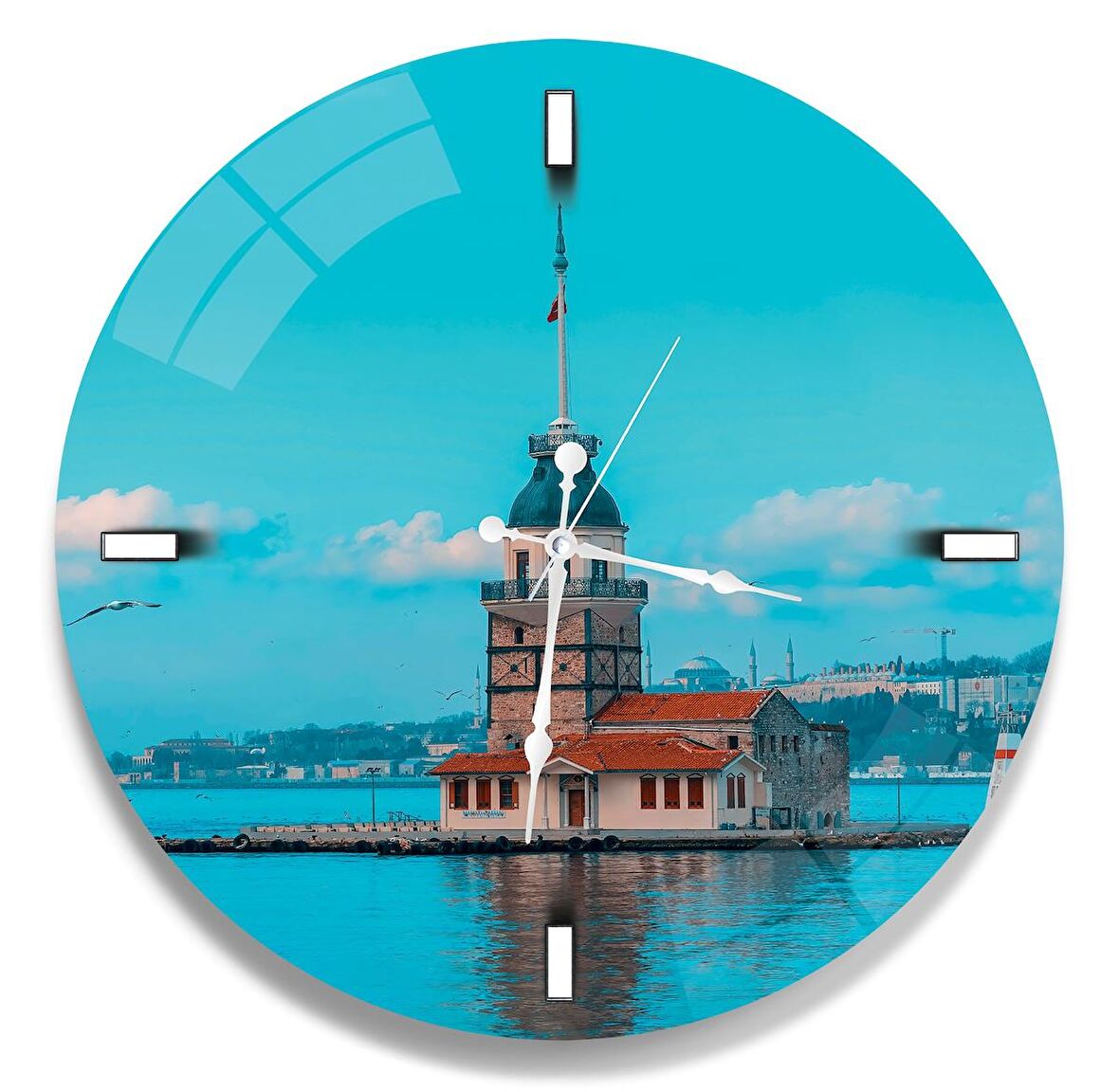 Kız Kulesi Cam Saat - 40 cm