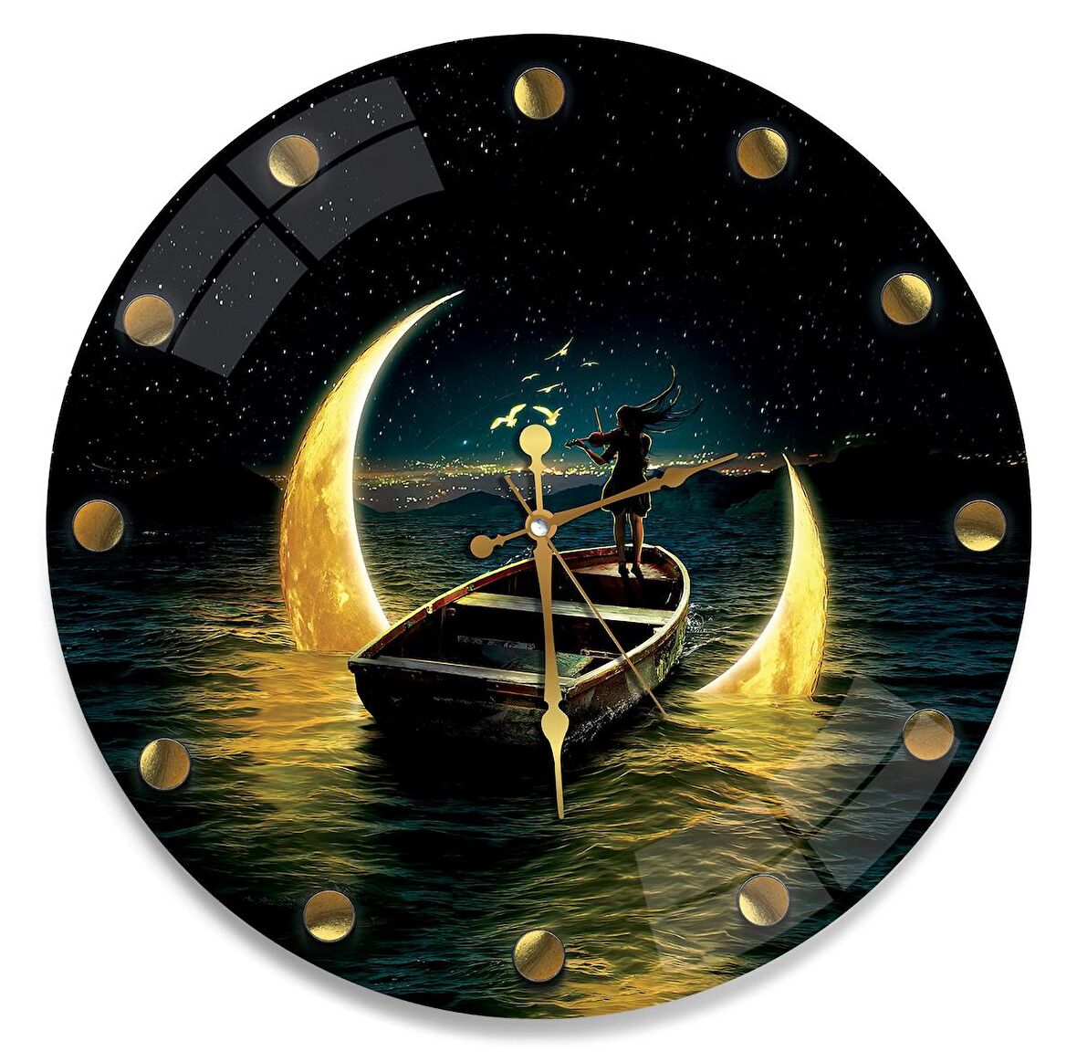 Ay Işığı Cam Saat - 40 cm