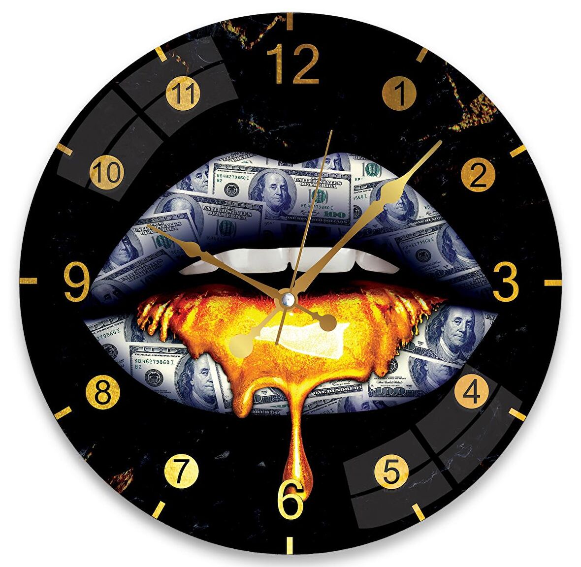  Dolar Dudak Cam Saat - 40 cm