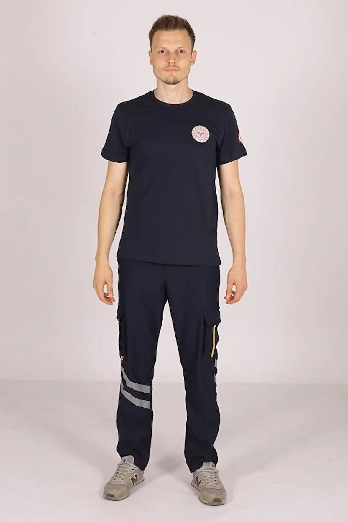 Lacivert 112 Acil Sağlık Bisiklet Yaka Tişört Unisex