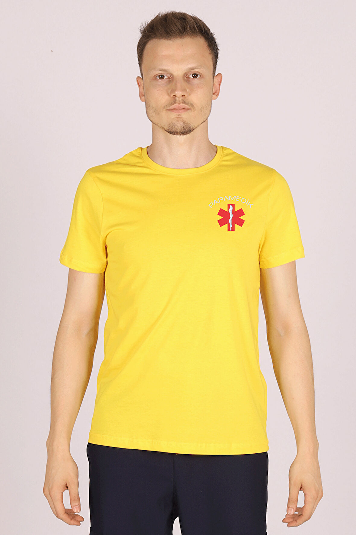 Sarı Paramedik Bisiklet Yaka Tişört Unisex