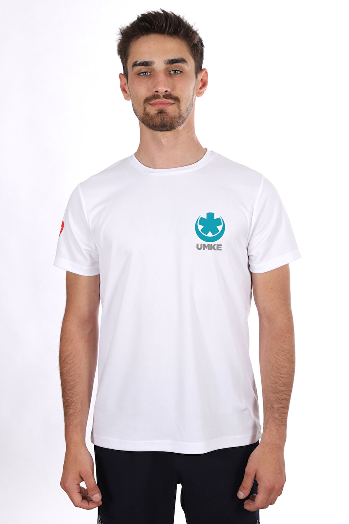 Beyaz UMKE Dry Touch Bisiklet Yaka Tişört Unisex