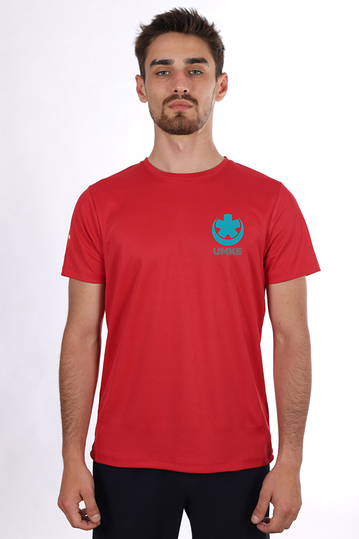 Kırmızı UMKE Dry Touch Bisiklet Yaka Tişört Unisex