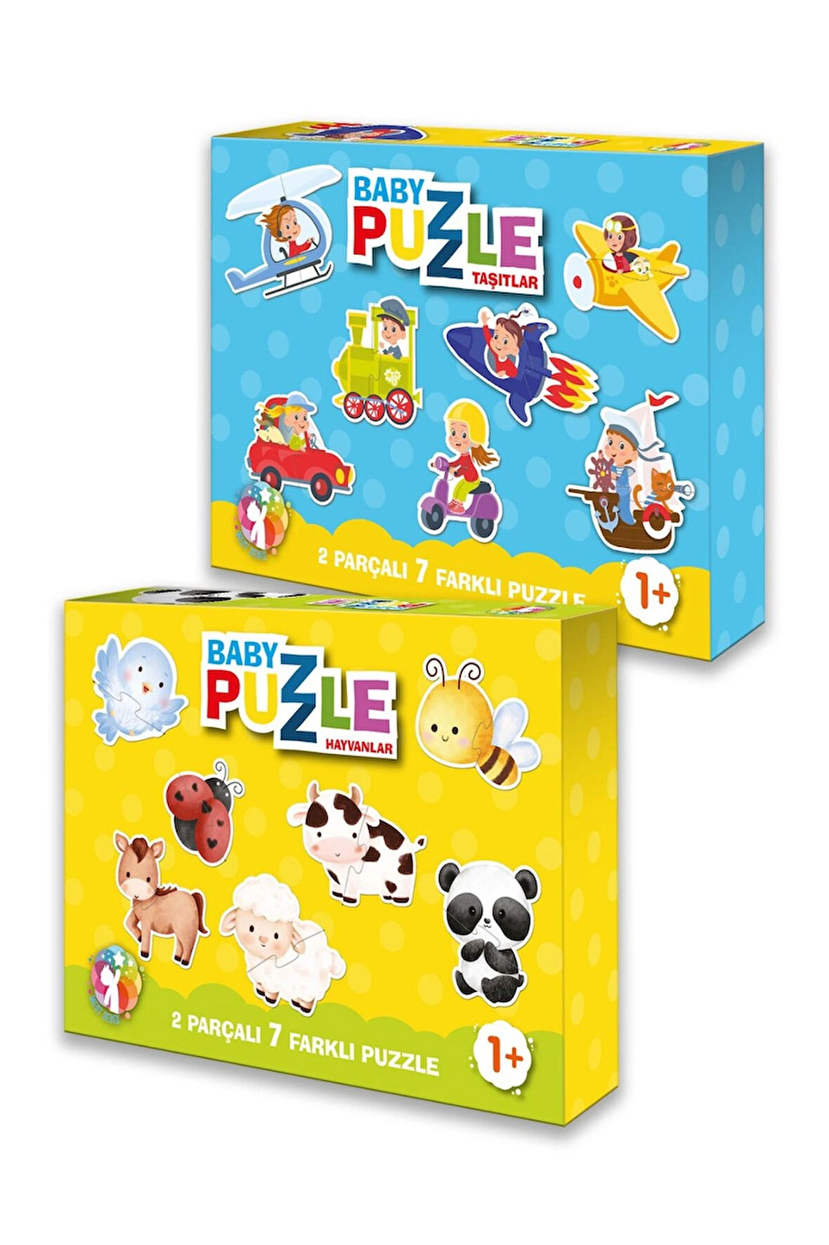 Baby Puzzle Hayvanlar- Baby Puzzle Taşıtlar 2li Set