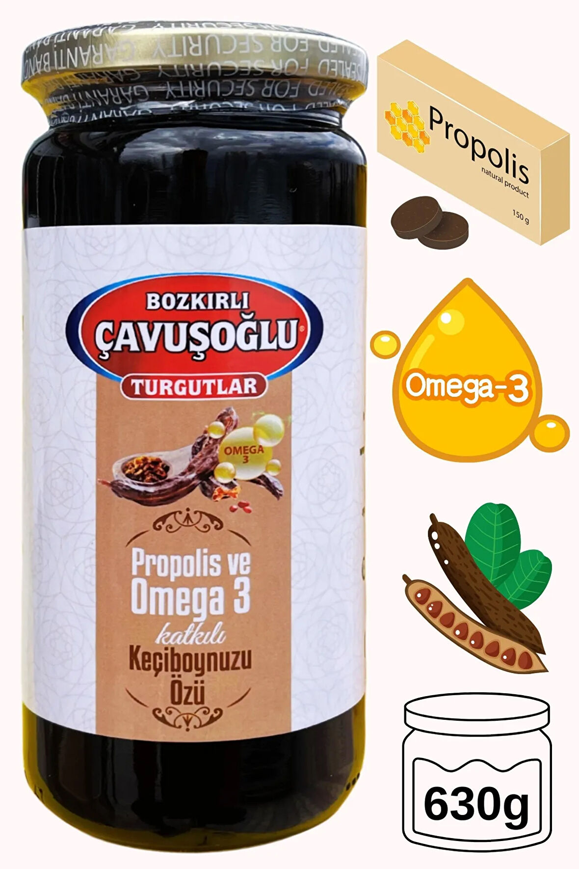 Propolis ve Omega 3 Katklılı Keçiboynuzu Harnup Özü 630g