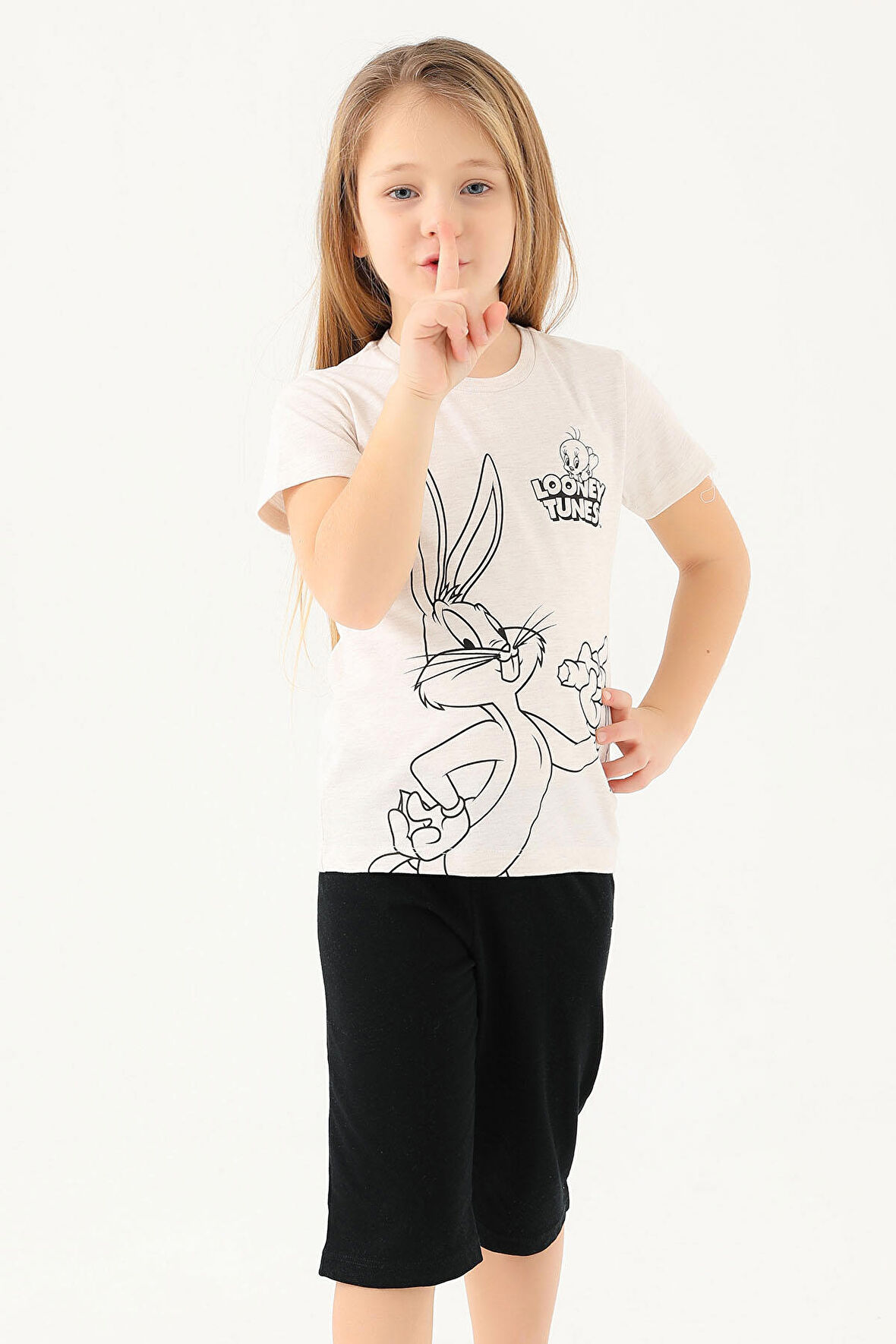 Looney Tunes L1588-2 Çocuk  Krem Melanj Tişört