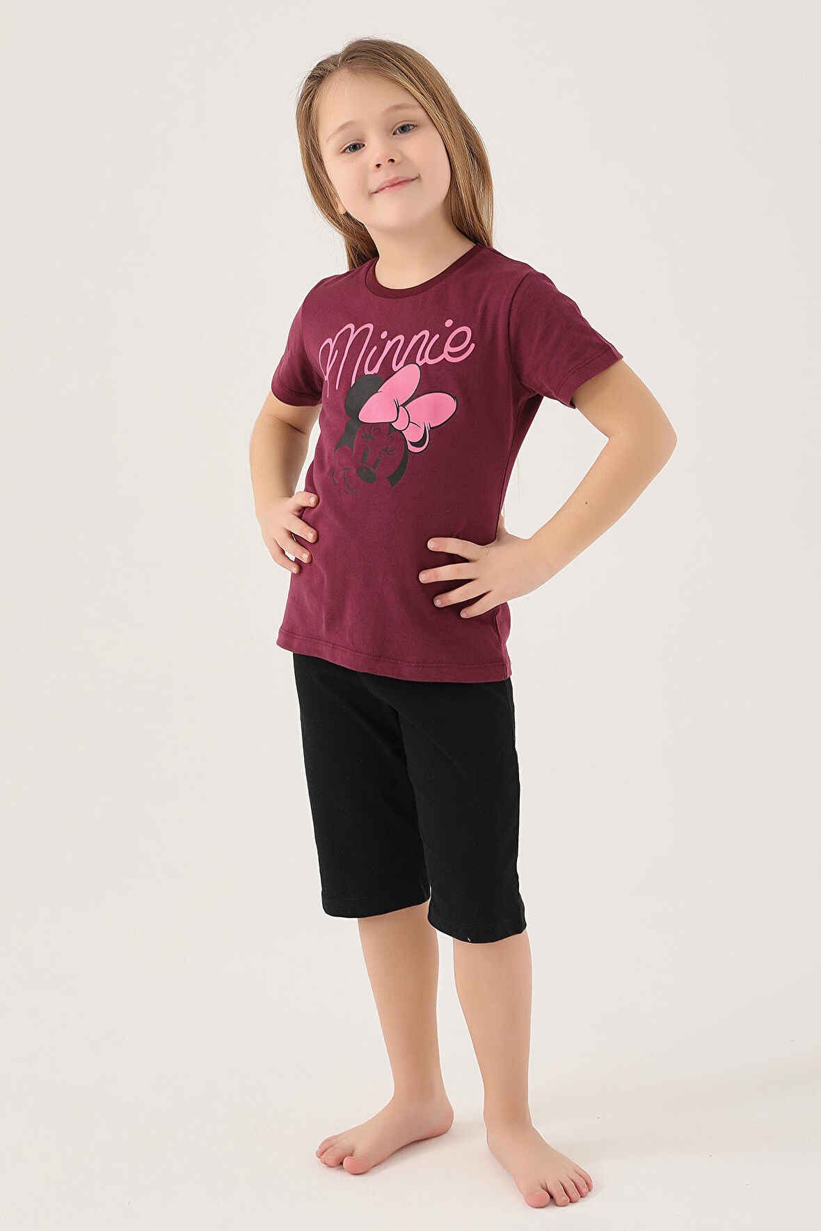 Minnie Mouse D4805-2 Kız Çocuk T-Shirt Yaban Mersini