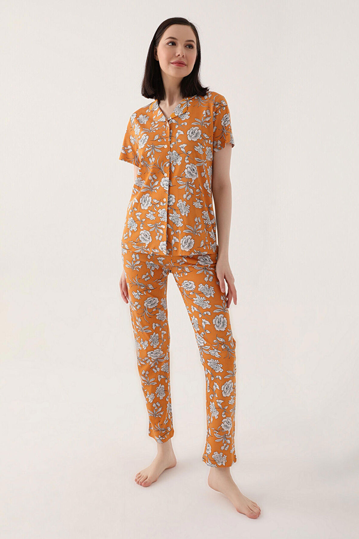 Arnetta Safran Kadın Gömlek Pijama